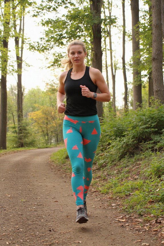 bold patterned running leggings