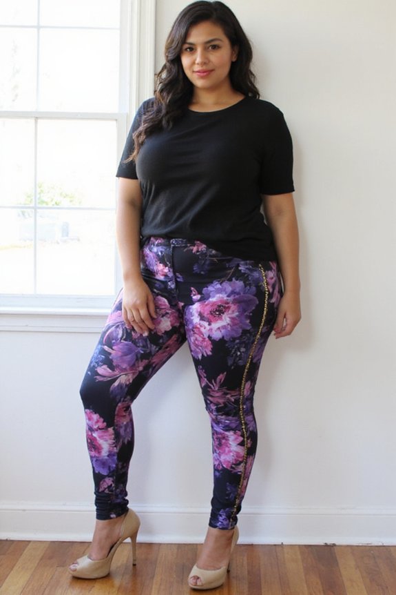 bold printed embellished leggings