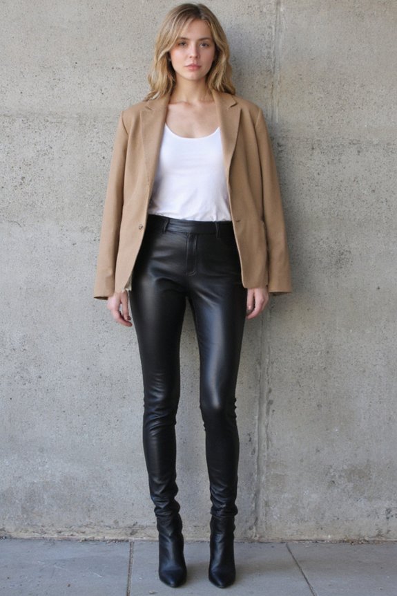 edgy faux leather leggings