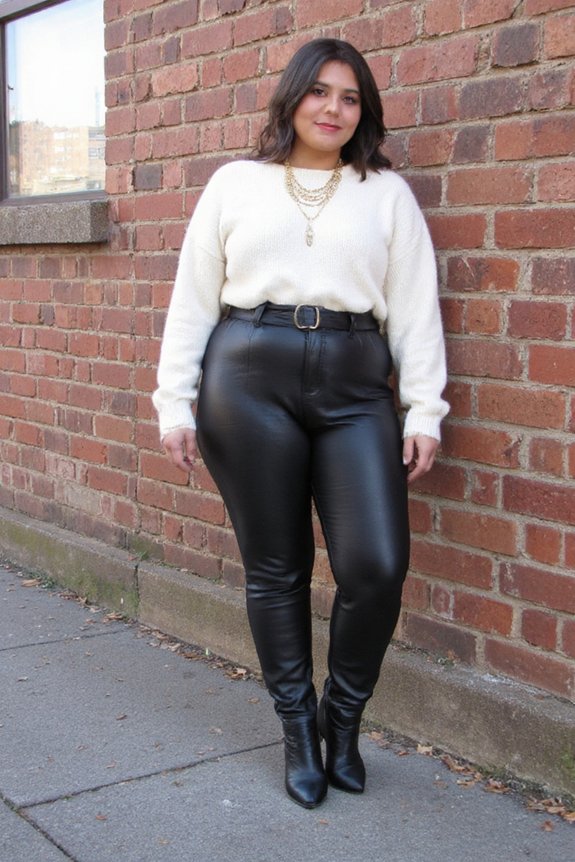 edgy faux leather sophistication