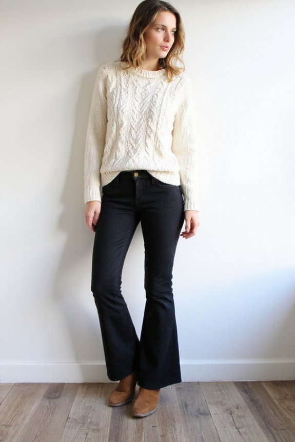 chic thermal flared leggings