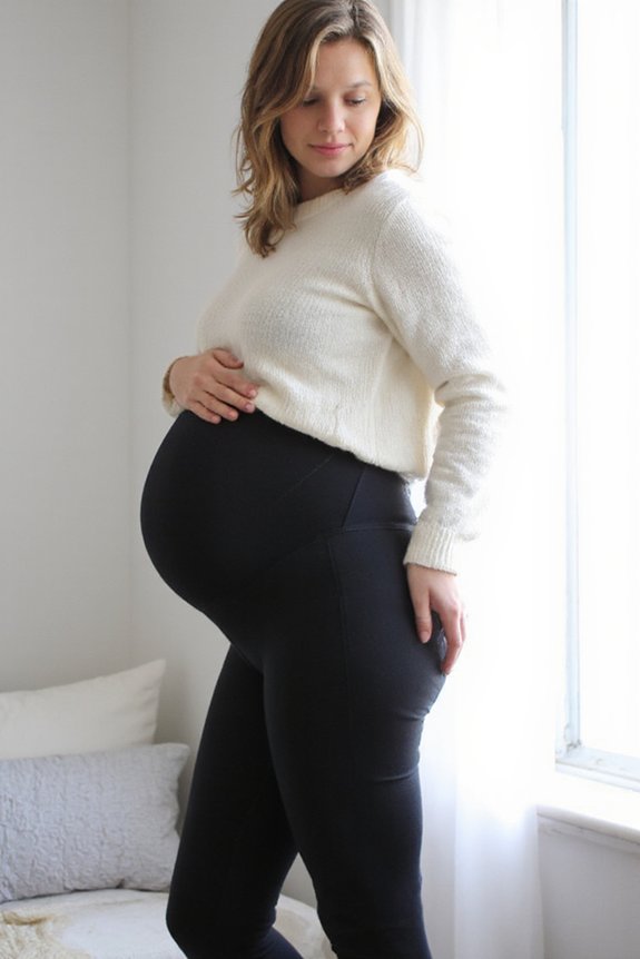 comfortable high rise maternity leggings