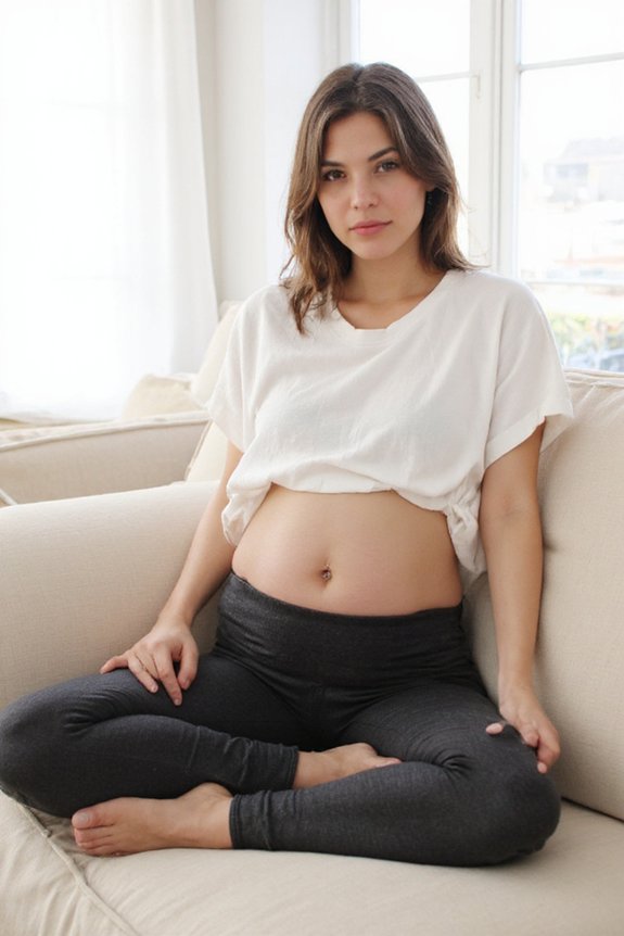 comfortable low rise maternity leggings