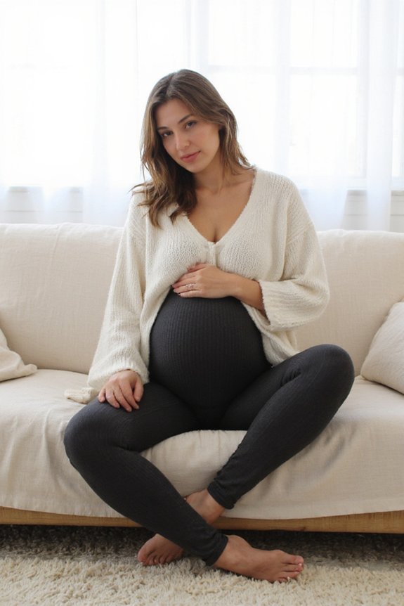comfortable maternity ribbed leggings