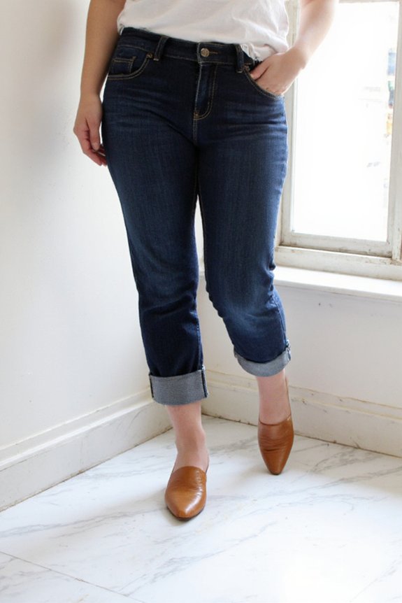 cuffed denim skimmer leggings
