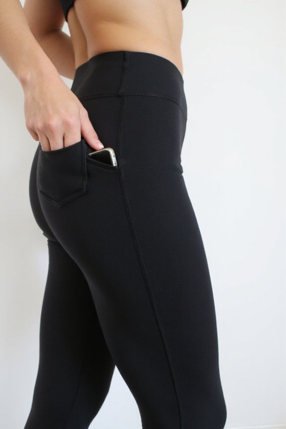 high rise compression leggings pockets