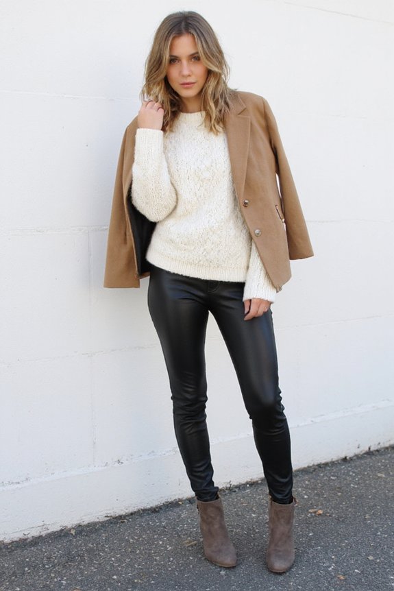 layered faux leather outfits