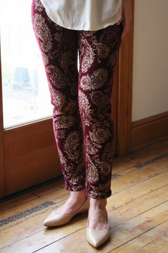 luxe patterned velvet leggings