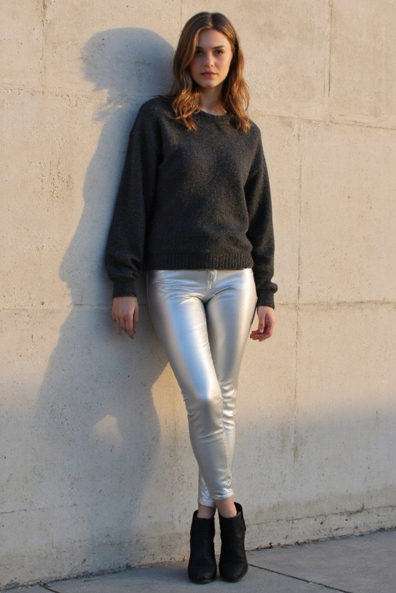 metallic leggings for glamour