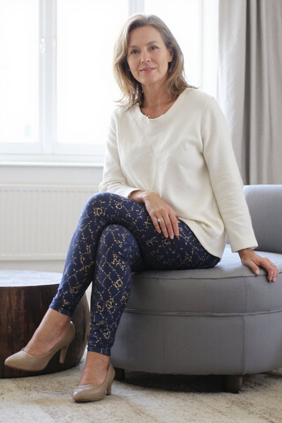 patterned leggings as statement