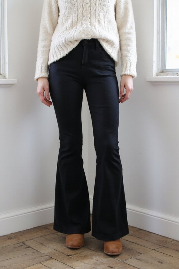 retro flared fleece leggings