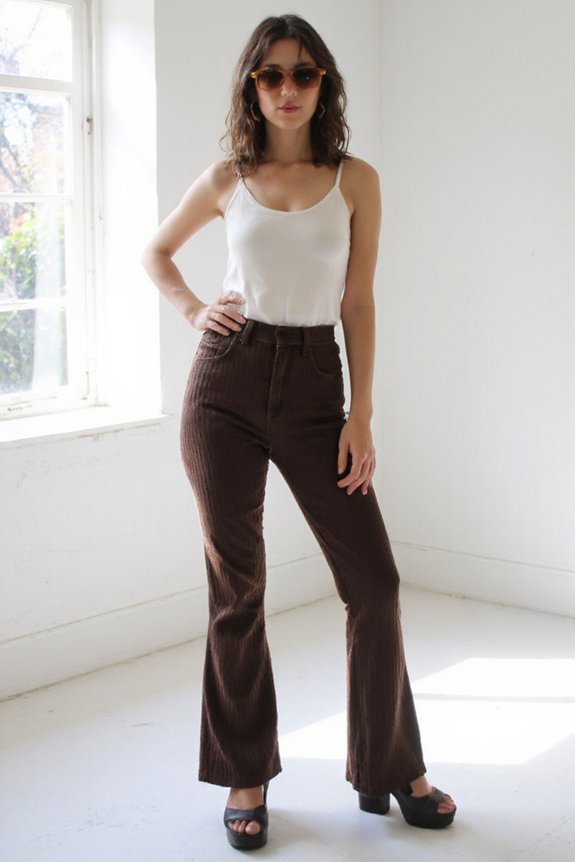 retro flared ribbed leggings