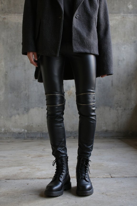 ribbed leather leggings style