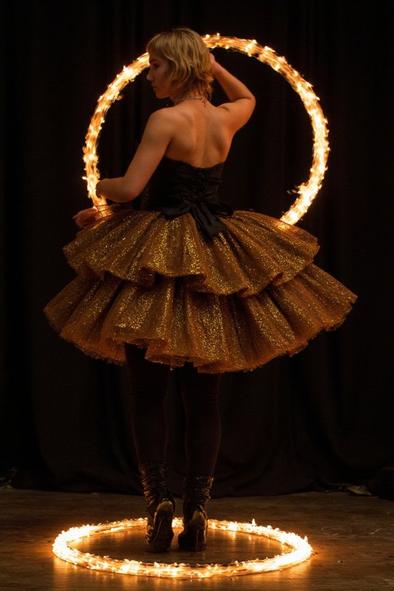 ruffled fire spinning leggings