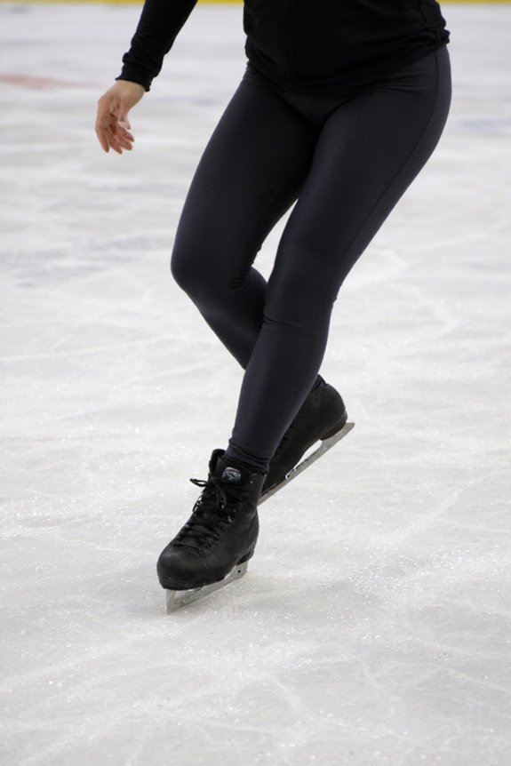 sleek dark figure skating leggings