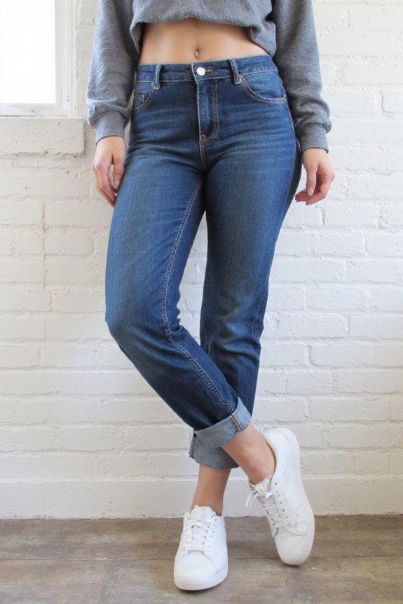 sporty cuffed denim skimmers