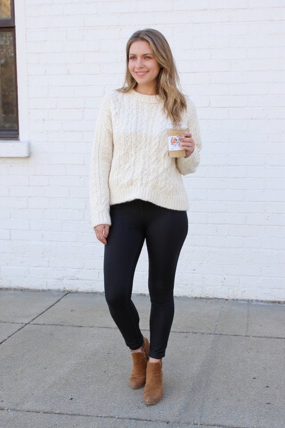 stylish high waisted winter leggings