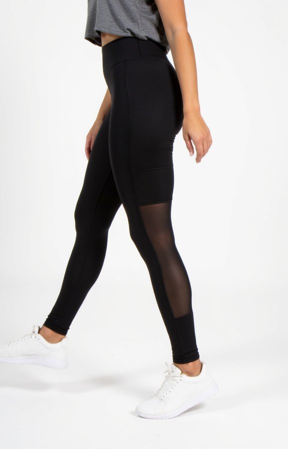 stylish mesh panel leggings