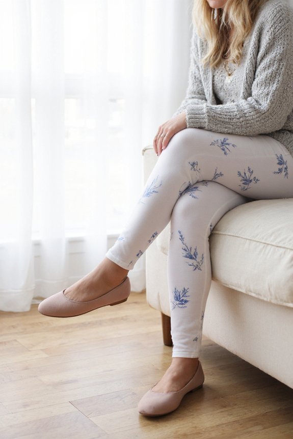 stylish printed white leggings