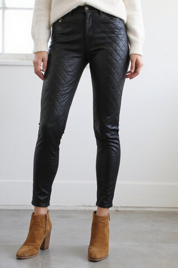 textured faux leather leggings
