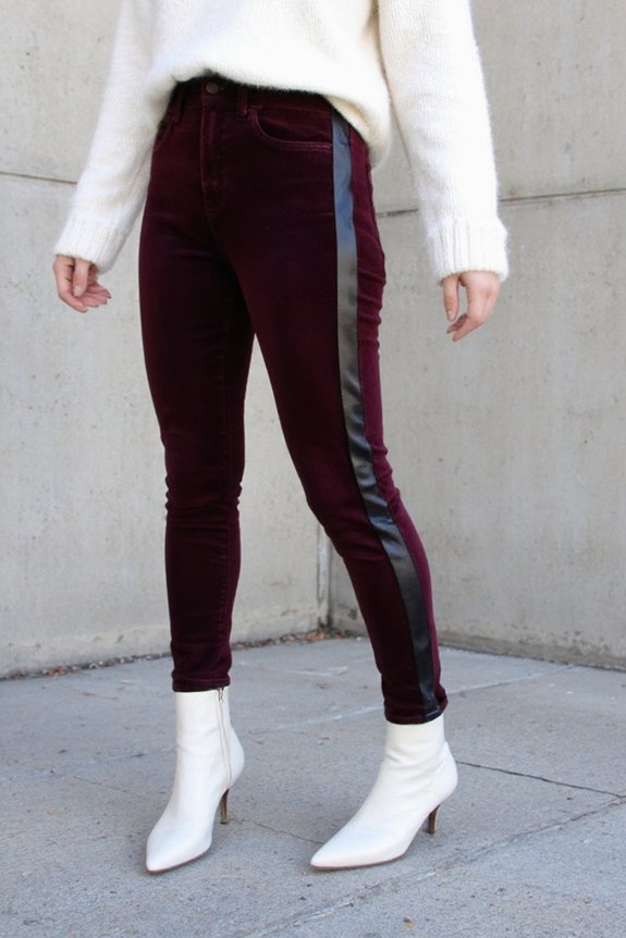 velvet tuxedo stripe leggings