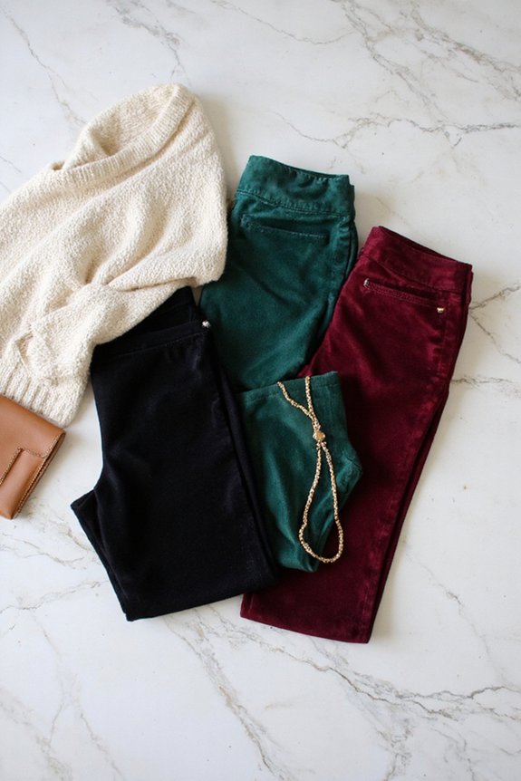 versatile solid colored velvet leggings