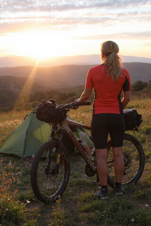 women s cycling camping adventure